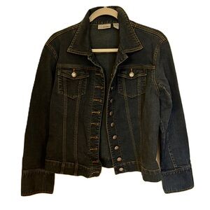 Chico’s Premium Dark Blue Denim Womens Jean Jacket Size 2 - L/12